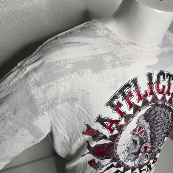 Affliction White and Red Short Sleeve Tee - Picture 4 of 7